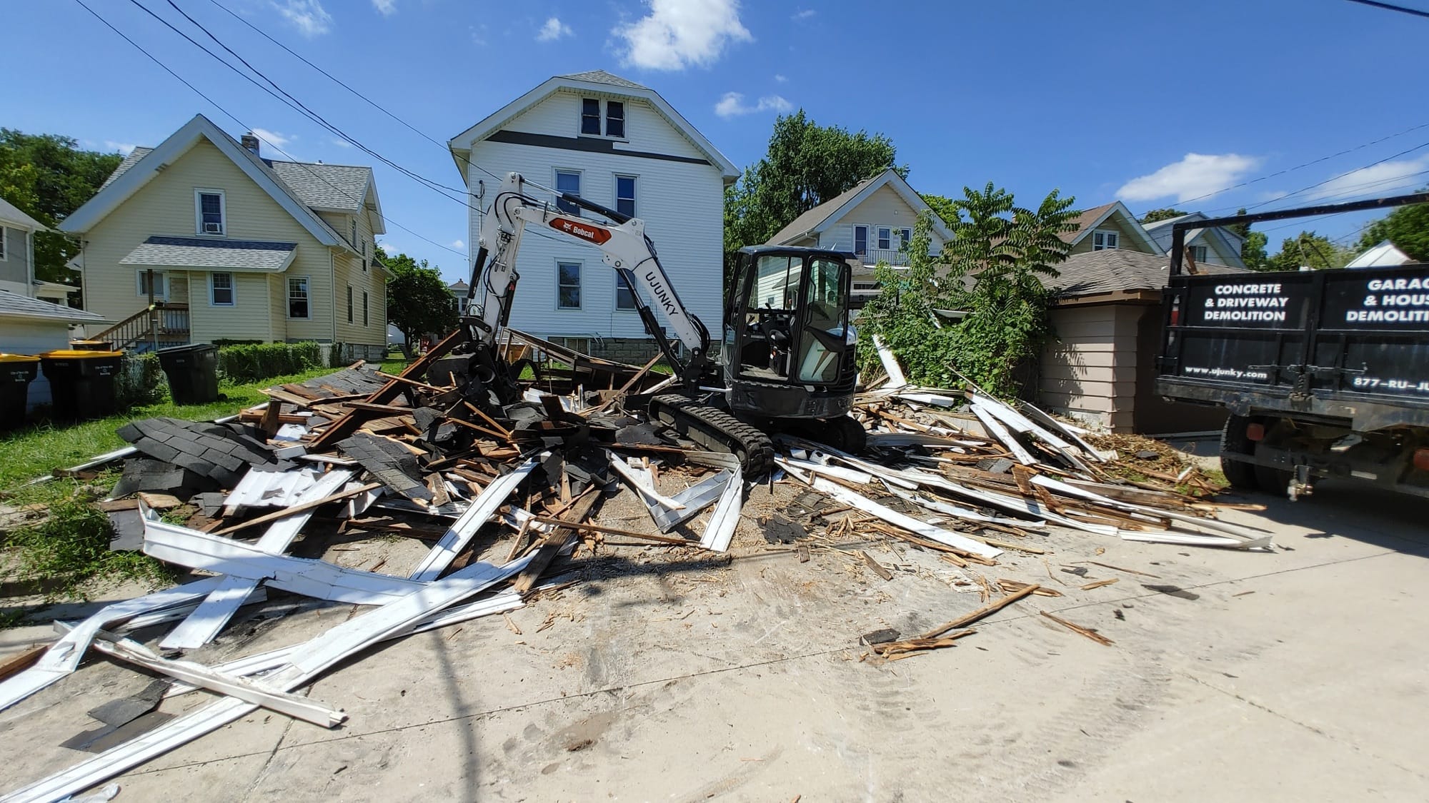 Condemned garage demolition project in Milwaukee