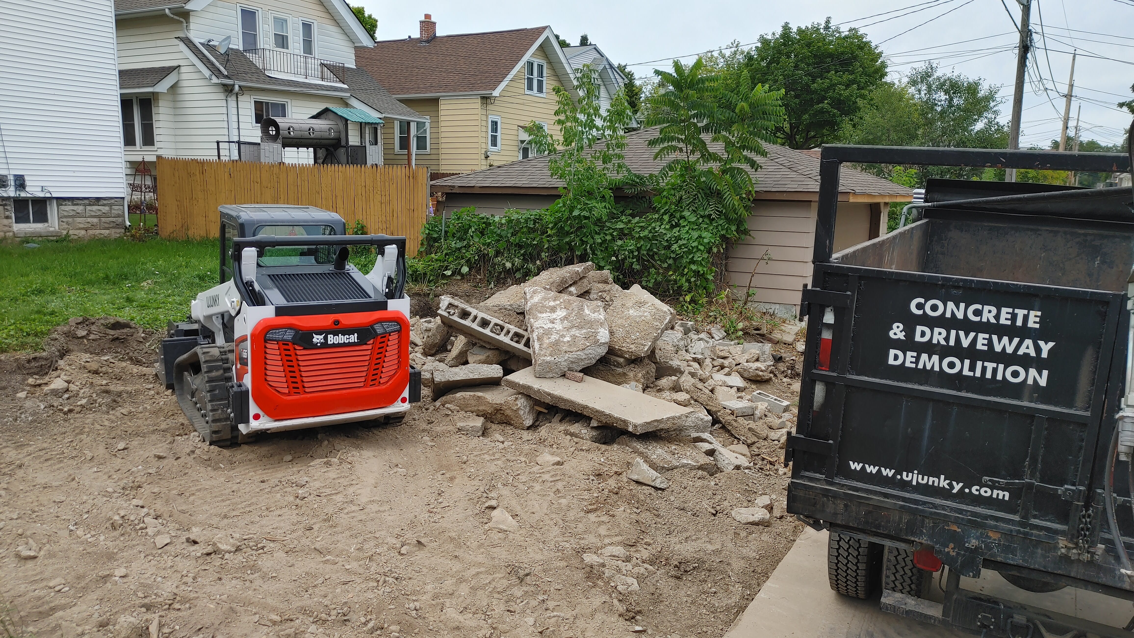 Driveway removal and concrete haul-away in Milwaukee