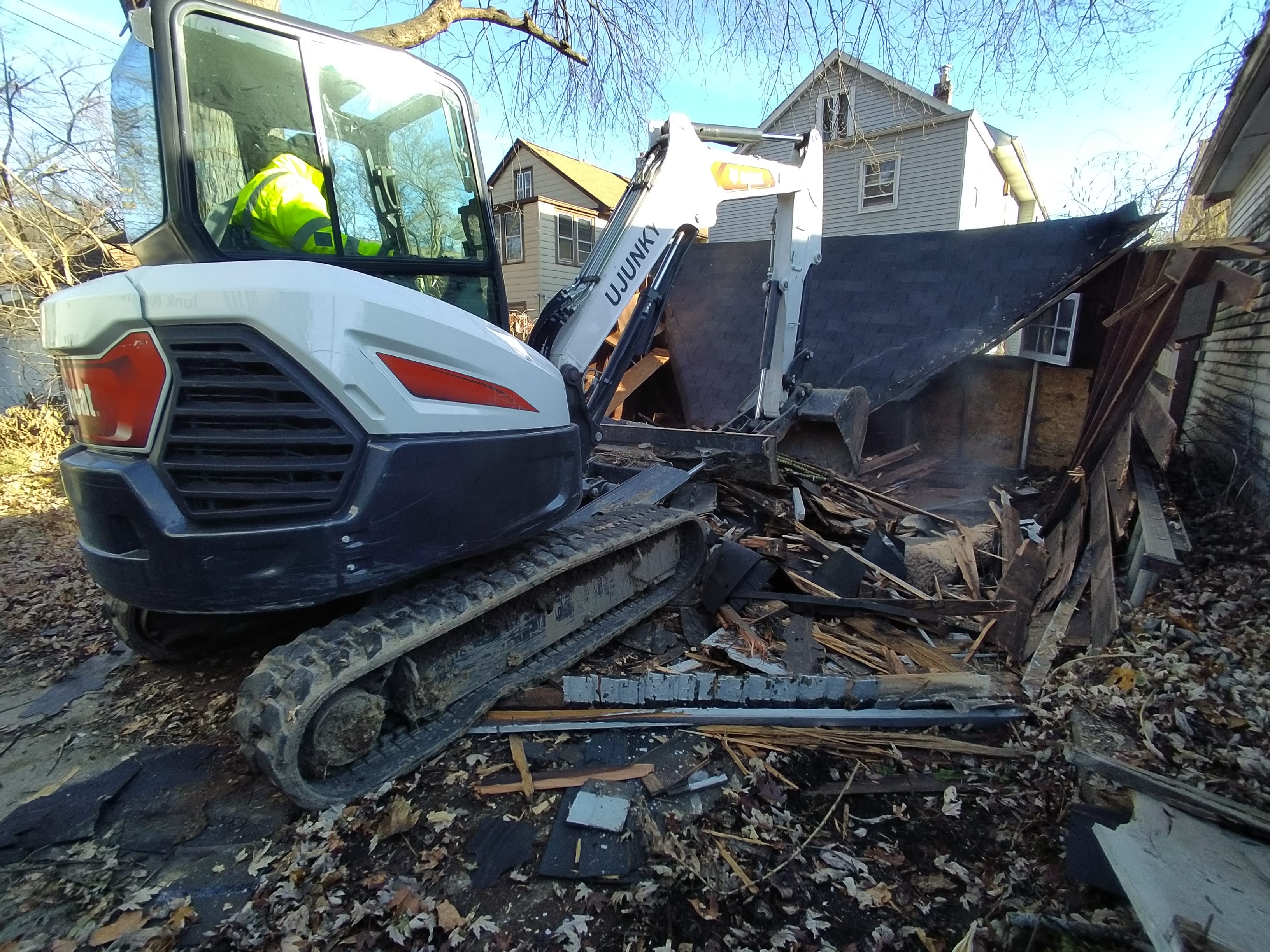 Garage demolition project in Milwaukee