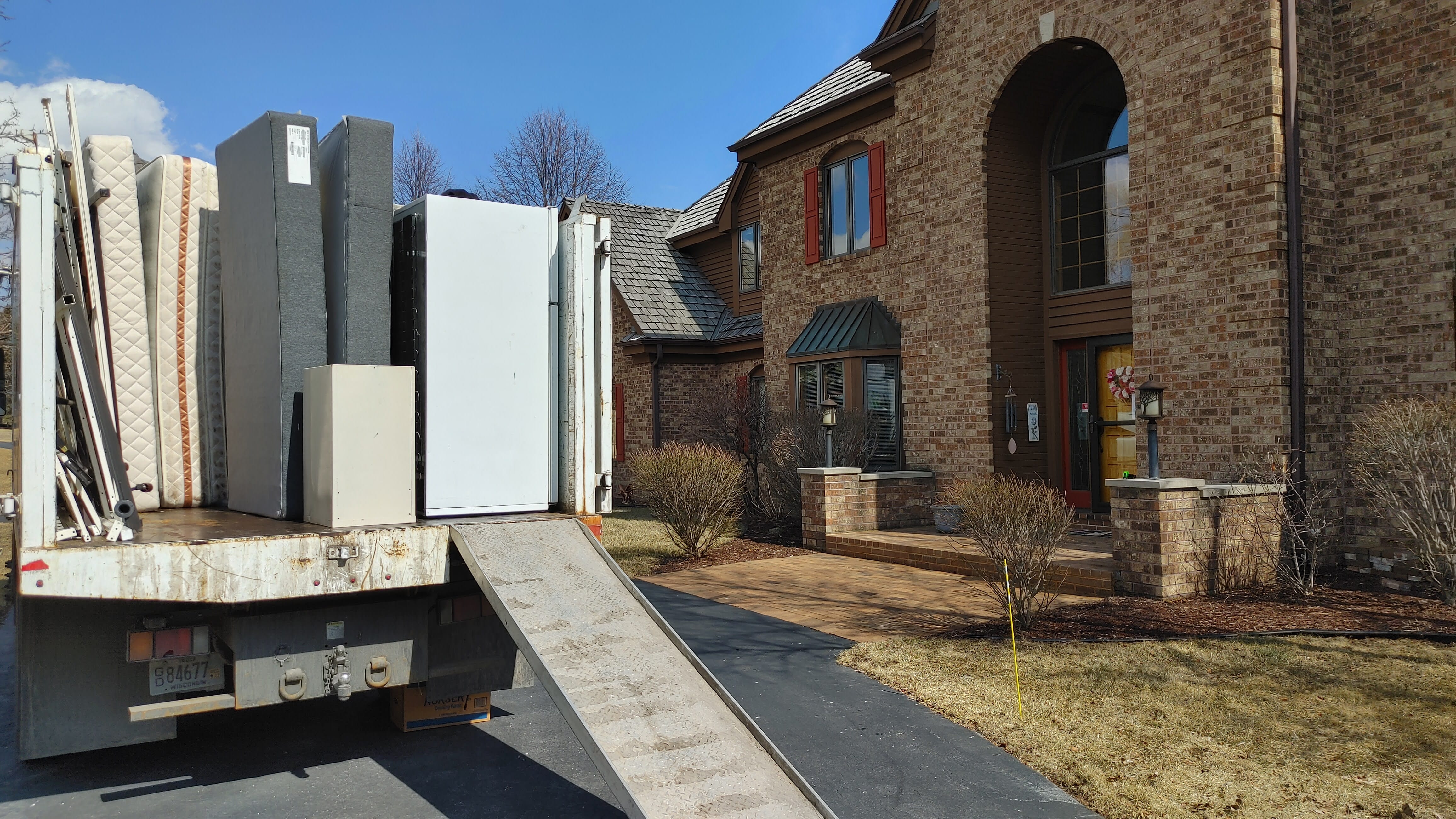 Junk removal action shot in Muskego, Wisconsin