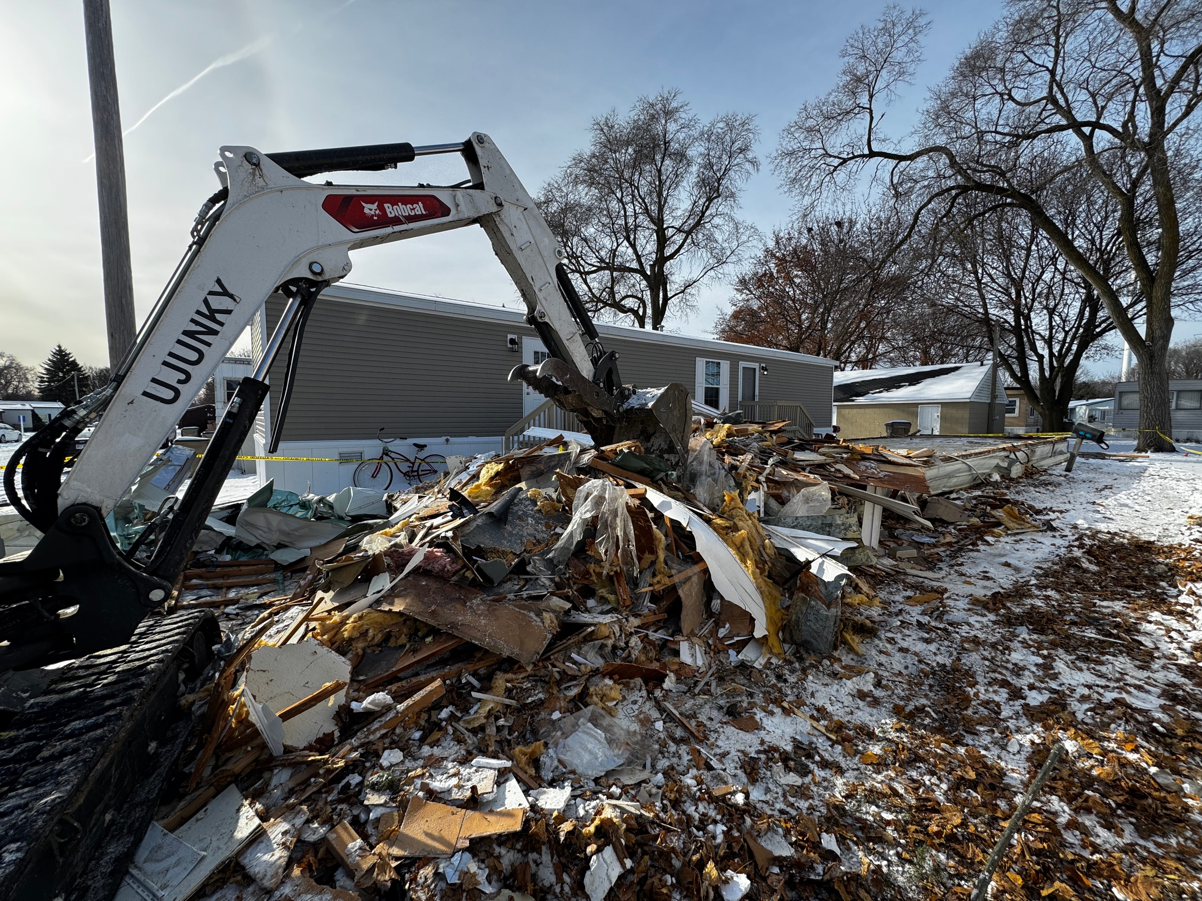 Mobile home demolition project in Pleasant Prairie