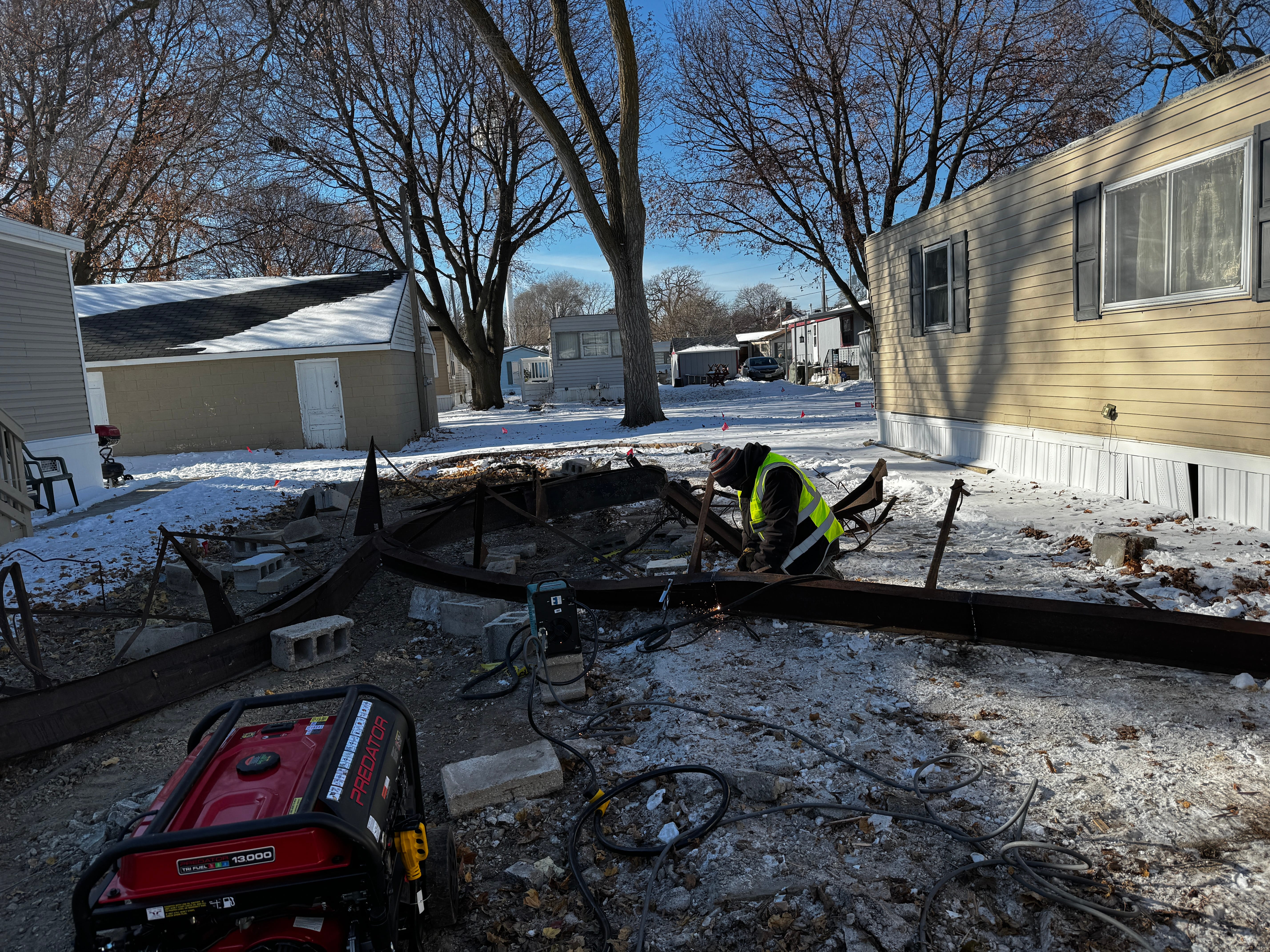 Mobile home removal cleanup in Pleasant Prairie