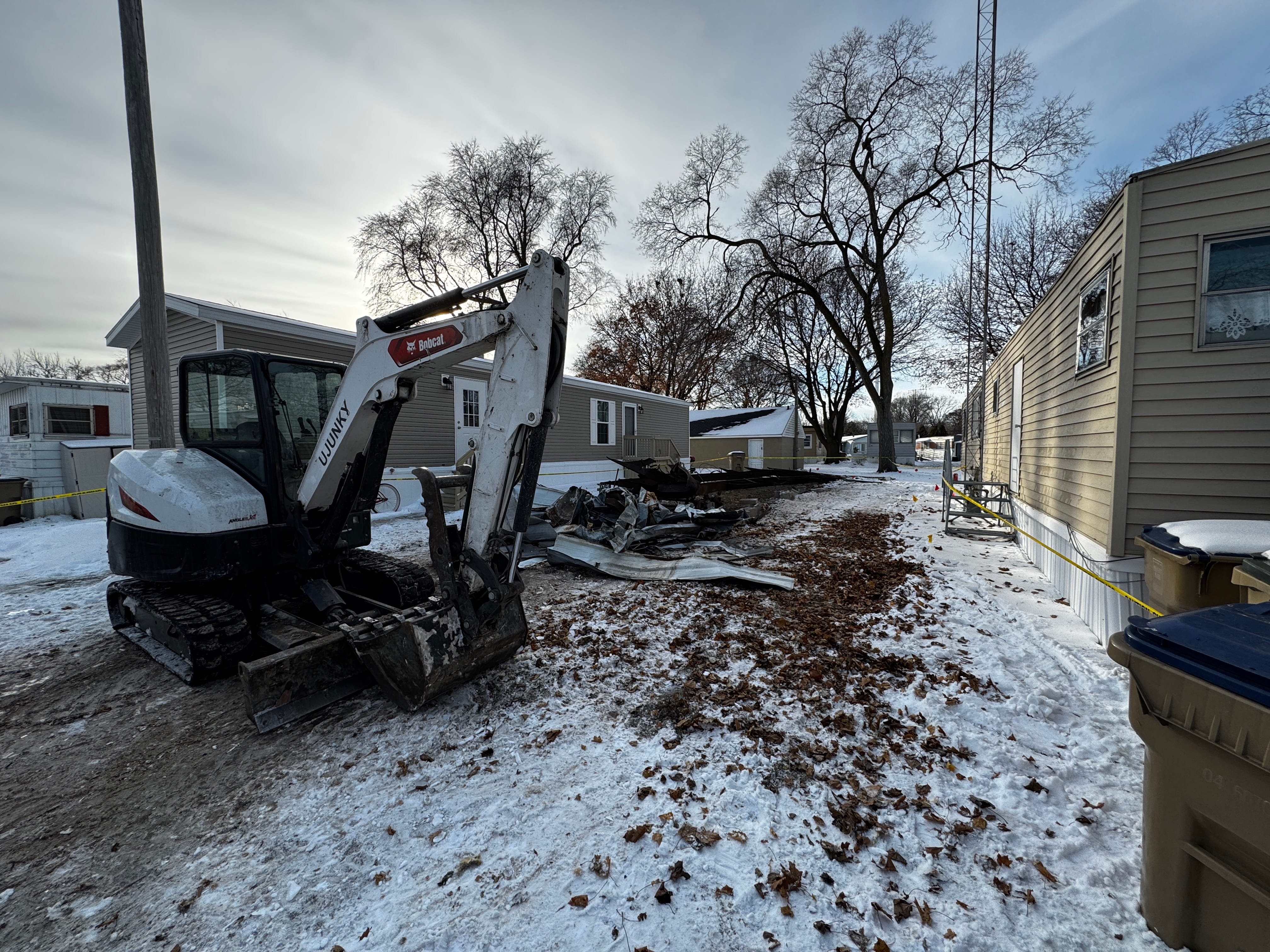 Completed mobile home removal and site clearing in Racine