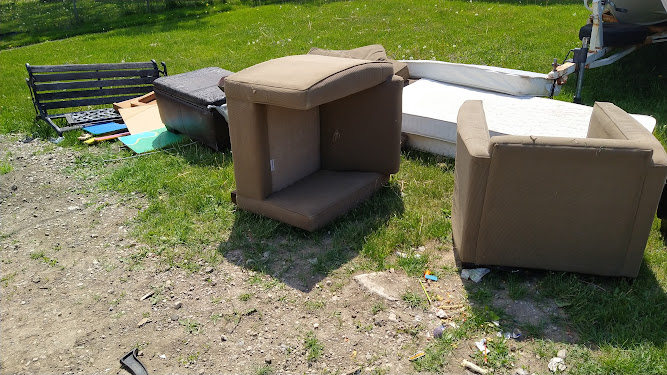 old furniture in a yard