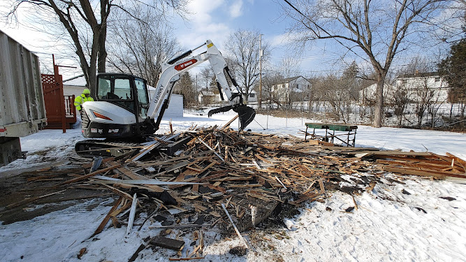 a machine picking up debris